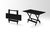 Mesa Bar 120 x 70 de Madeira Madesil - Cor Preta