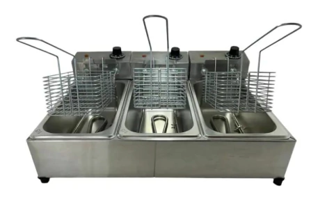 Fritadeira Elétrica 9 Litros 3 Cubas Profundas - Inox - STEVAN