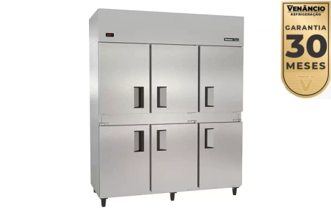 Refrigerador Geladeira Vertical em Inox 430 6 Portas 127V VRV6P Venâncio
