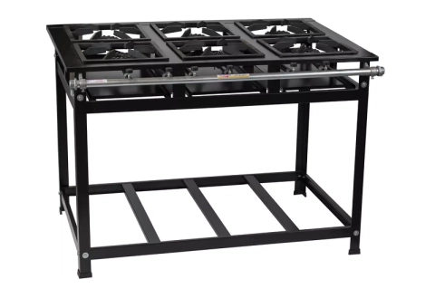 Fogão Industrial 6 Bocas Alta Pressão 30x30 - Cristal Aço