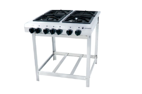 Fogão 4 Bocas Venâncio Industrial Baixa Pressão Inox com Painel