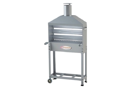 Churrasqueira Carrinho Espetinho Churrasco Coifa Inox Itajobi Carvão - 2 GRELHAS