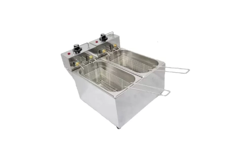 Fritadeira Elétrica 8 Litros 2 Cubas Profundas Inox - 4000w - STEVAN