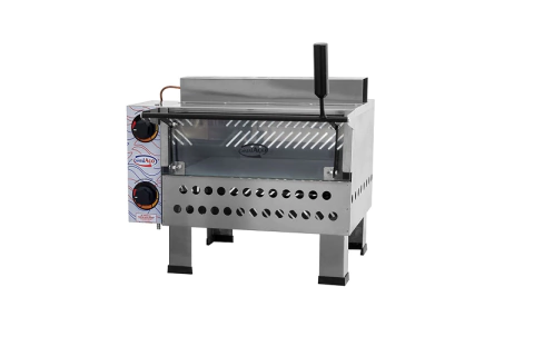Forno para Pizza a Gás 48x48 Inox- Infravermelho com Pedra Refratária - Cristal Aço