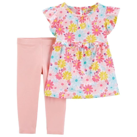 Carter's Set 2 piezas Remera y Calzas Flora