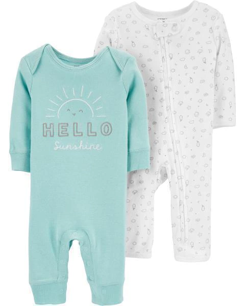 Carters Pack 2 Ositos Pijama de Algodon Sol