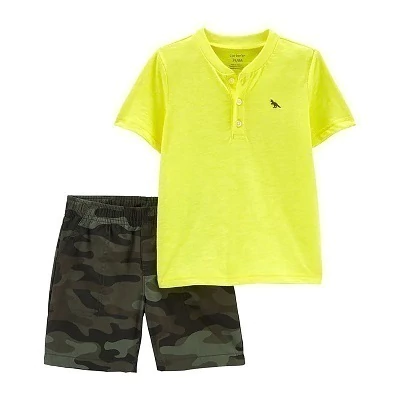Carters Set 2 Piezas Remera Mangas Cortas Short Camuflado