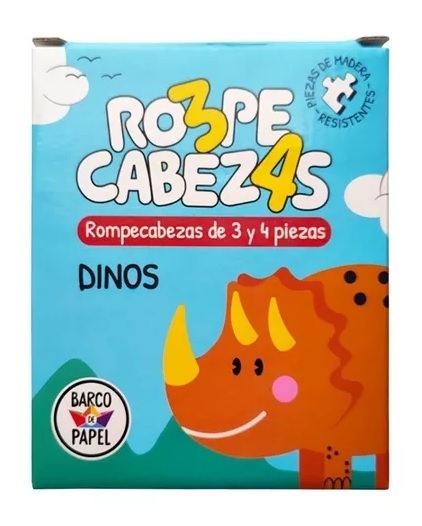 Rompecabezas 3 Y 4 Piezas - X4 Dinosaurios