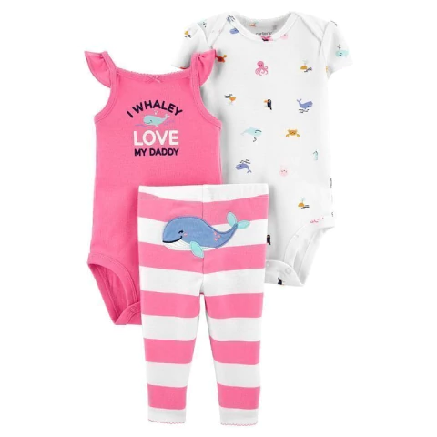 Carter's Set 3 piezas Bodys y Pantalón Ballena