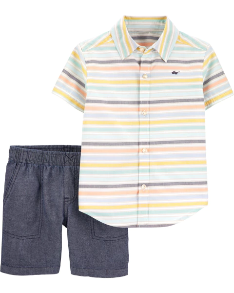 Carters Set 2 Piezas Camisa a rayas y Short