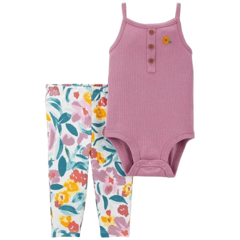Carters Set 2 Piezas Body Musculosa y Pantalón Floral