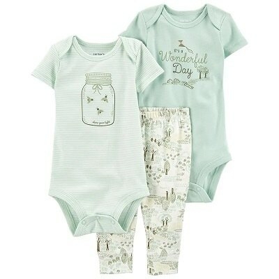 Carters Set 3 Piezas Bodies Mangas Cortas Pantalon