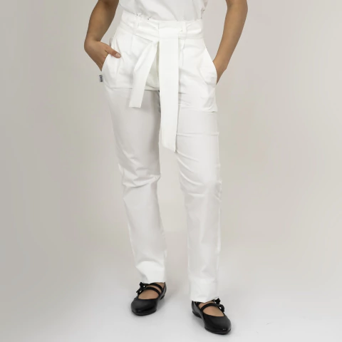 Pantalón Pinzado Spandex Blanco - comprar online