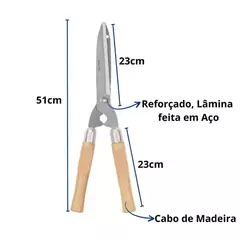 Tesoura Para Cerca-viva grama Cabo De Madeira 20" Grande Rayco - comprar online
