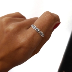Anillo trenzado fino - P925