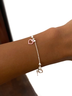 Pulsera corazones 19cm - P925 - comprar online
