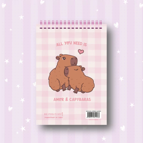 BLOCK de hojas LISAS A6 - Capybara Amor - comprar online
