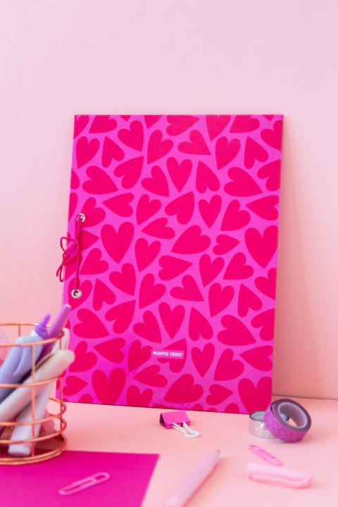 Carpeta 2 tapas A4 - Corazones