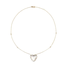 Colar Coração Quartzo Cristal