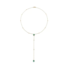 Colar body chain com esmeralda cabuchon - comprar online