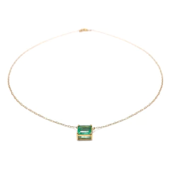 Colar esmeralda colombiana quadrada - comprar online