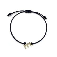 Pulseira fio de seda letra E