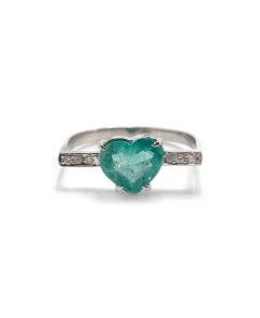 Anel coração esmeralda na internet