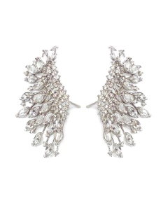 Brinco topázio branco e diamante