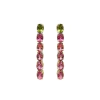Brinco peridoto e turmalina rosa