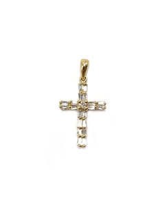 Pingente Cruz ouro amarelo com diamantes