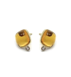 Brinco citrino e diamante - comprar online