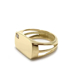 Anel dedinho quadrado diamante - comprar online