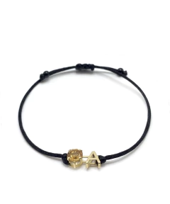 Pulseira letra A com citrino - comprar online