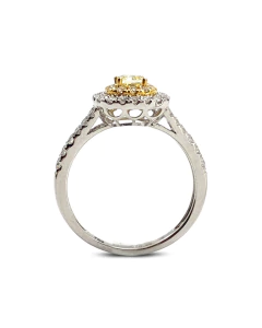 Anel solitário quadrado yellow fancy - loja online