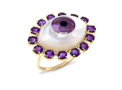 Anel olho de horus com ametista