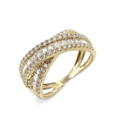 Anel X com diamantes