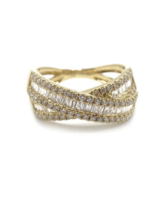 Anel X com diamantes - comprar online