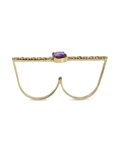 Anel duplo ametista e topázio branco - La Chica de Oro