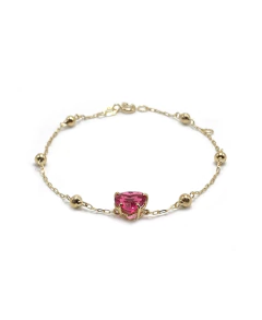 Pulseira coração turmalina rosa na internet