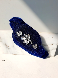 Vincha Nudo Turbante, Lurex Blue