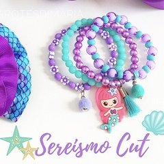 Mix de pulseiras Sereismo Cut ( thiffany com roxo )