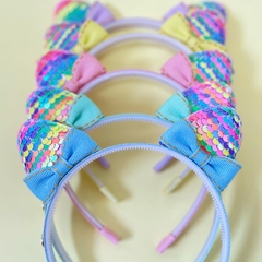 Tiara orelhinha paête candy colors na internet