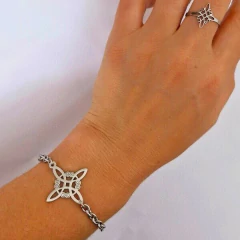Pulsera Nudo de Bruja con Labradorita