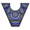 Almohadilla Herradura Mandala Azul Naranja