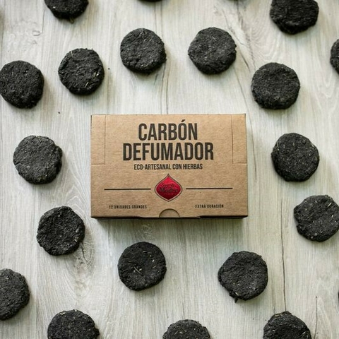 Carbón Defumador Eco-Artesanal con Hierbas Sagrada Madre (Caja x12 und.)