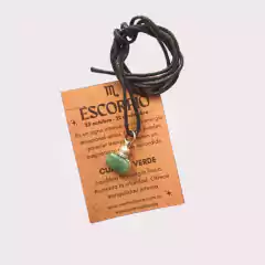 Collar Cordón Signo Escorpio - Cuarzo Verde