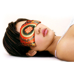 Almohadilla Ocular de Raso Mandala Negro - comprar online