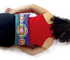 Almohadilla Rectangular Mandala Azul Naranja - comprar online