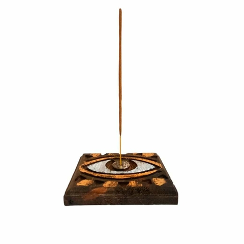 Porta Sahumerio Madera Ojo Glitter
