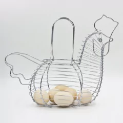 HUEVERA CON FORMA DE GALLINA COLOR CROMO - comprar online